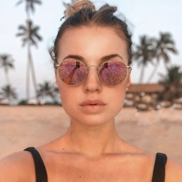 Ray Ban Round Metal Pink Mirror Lenses RB3447 - Picture 11 of 15